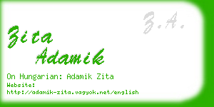 zita adamik business card